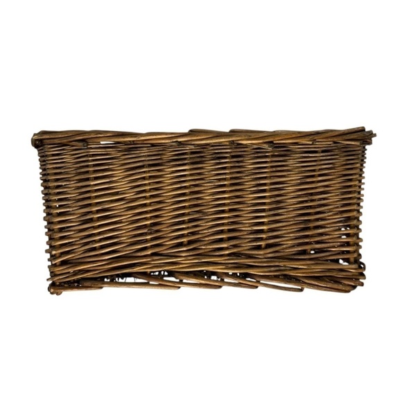 Other - 12 x 5.5” Rectangular Brown Wicker Basket